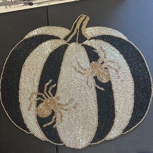 Christian Siriano pumpkin spider beaded 14” charger